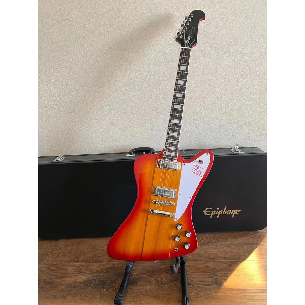 NEW Gibson 1963 Firebird V Electric Guitar - Vintage Sunburst w/ Hard Shell Case